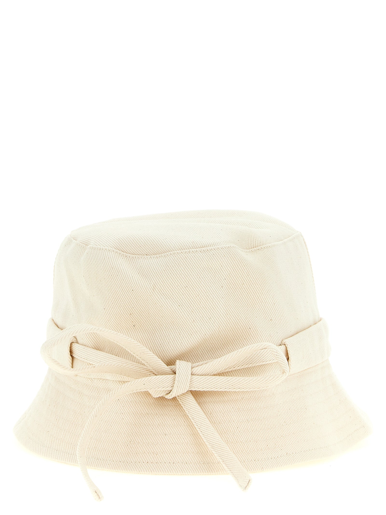 Beige Cotton Bucket Hat