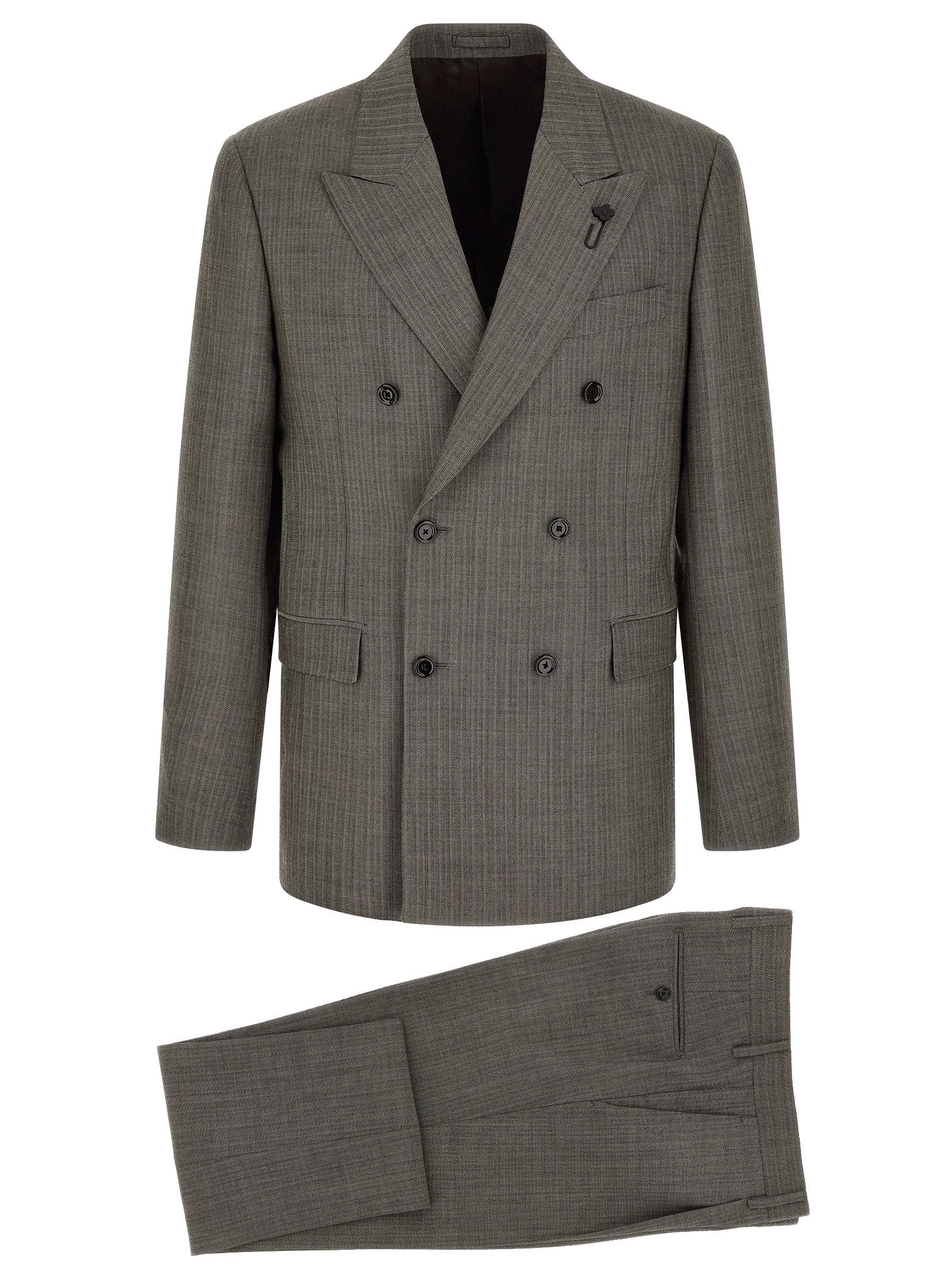 Gray Virgin Wool Two-Piece Suit