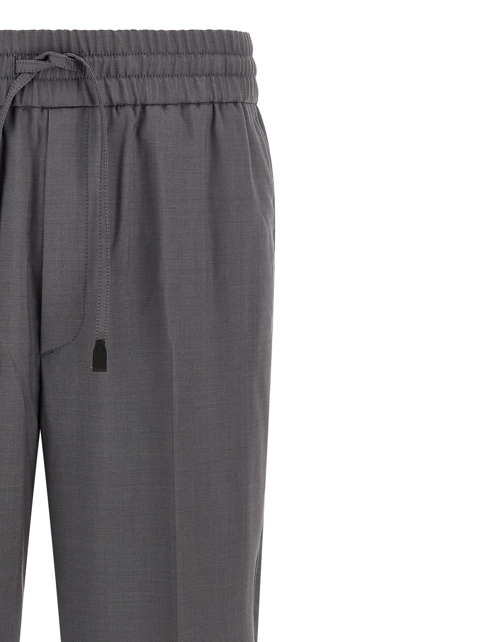 Gray Wool Casual Pants