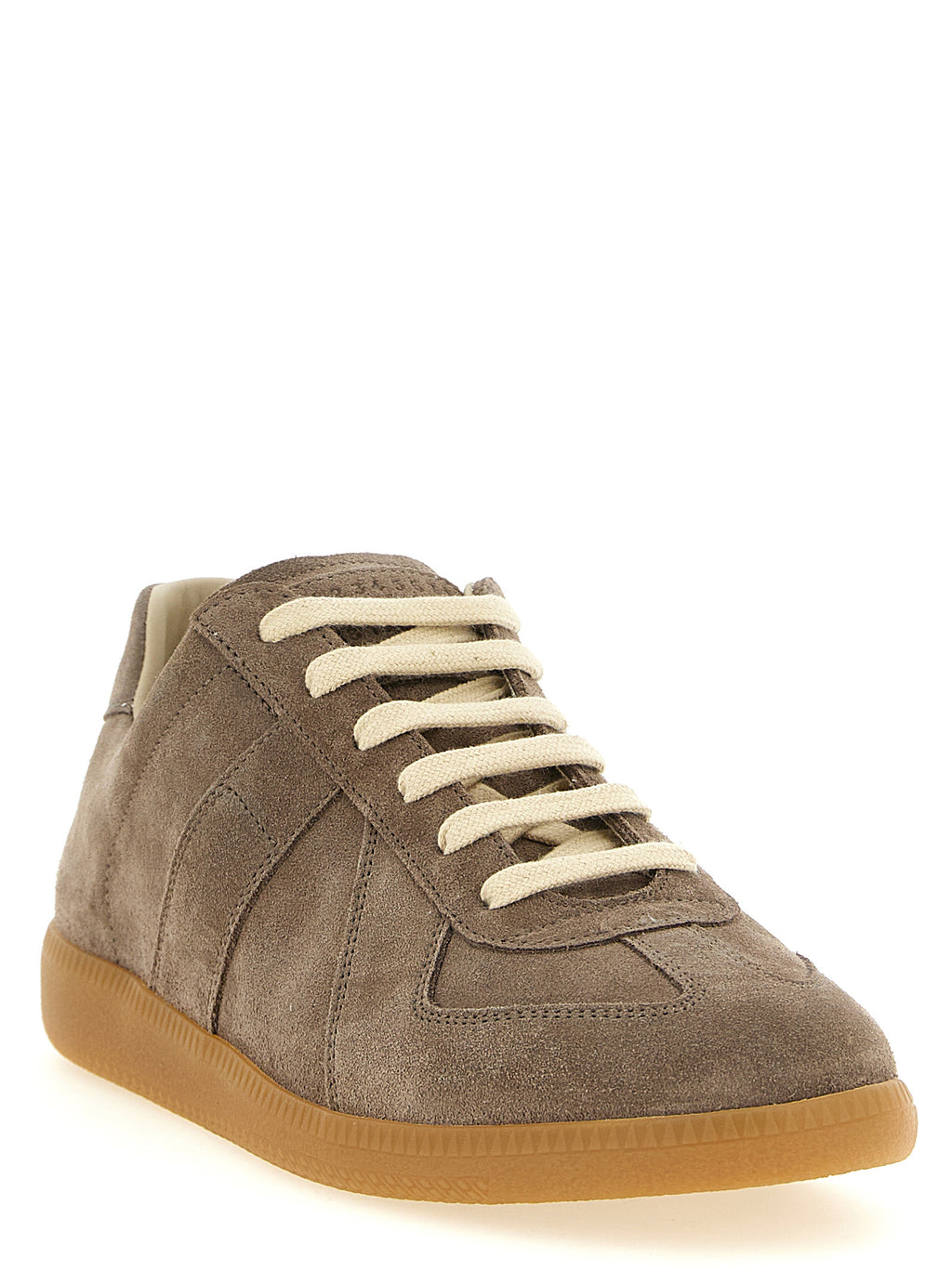 Beige Calfskin Low Top Sneakers