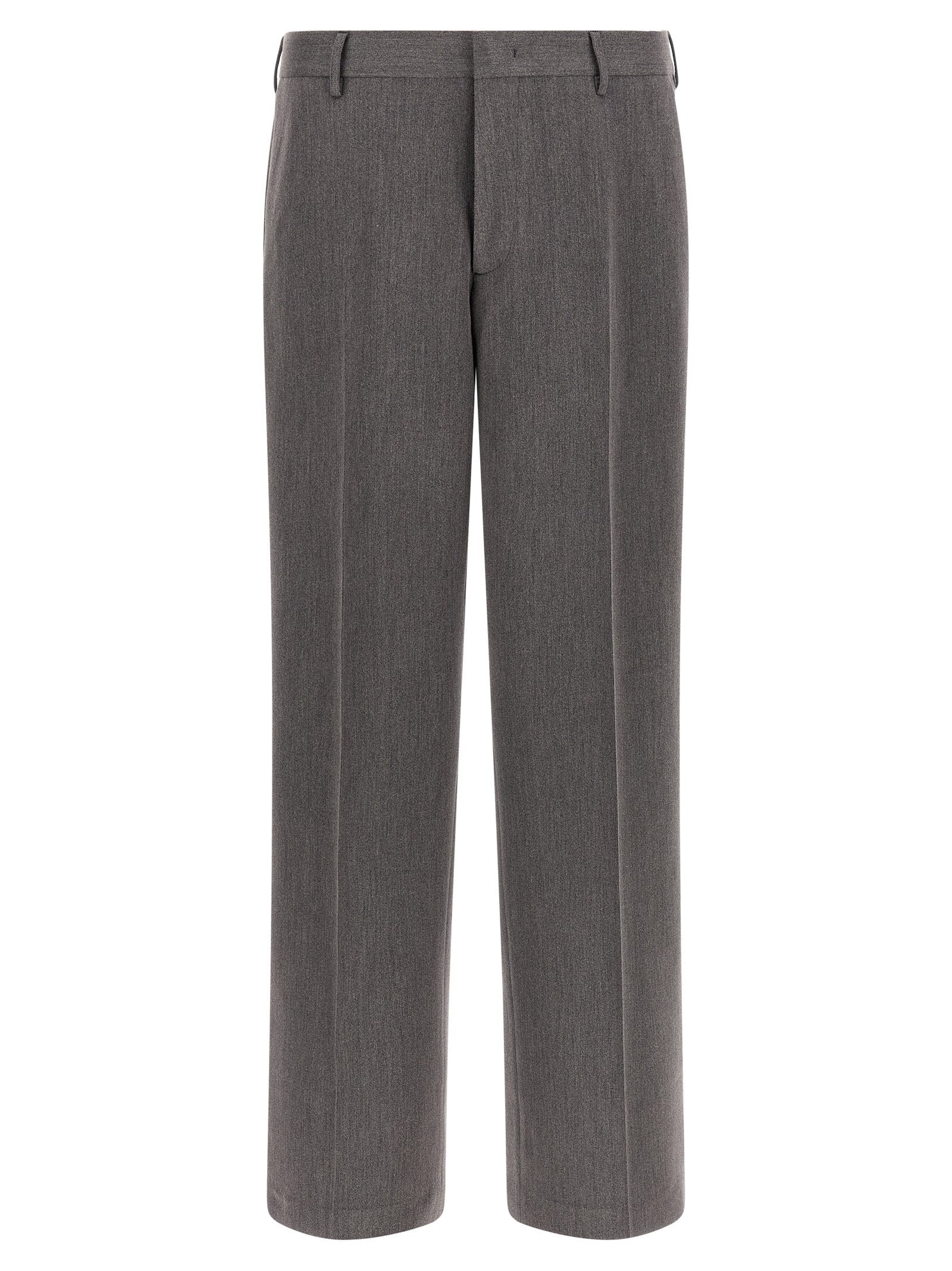 Brown Polyester Casual Pants