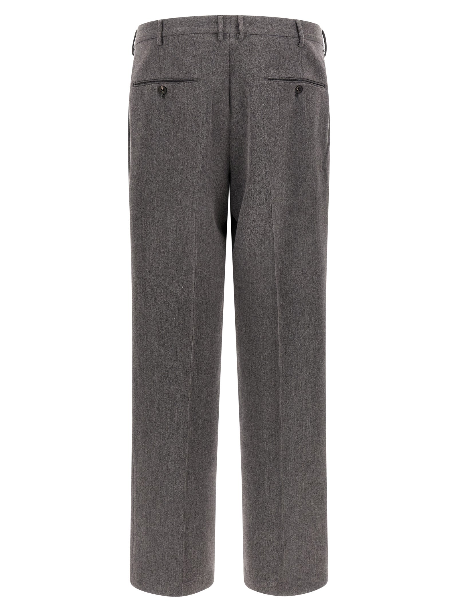 Brown Polyester Casual Pants