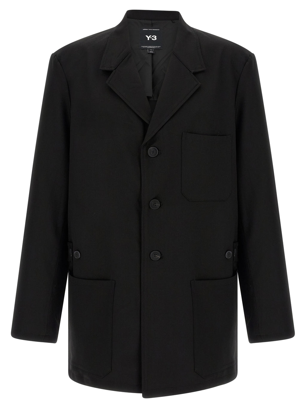 Black Wool Full-Length Jacket