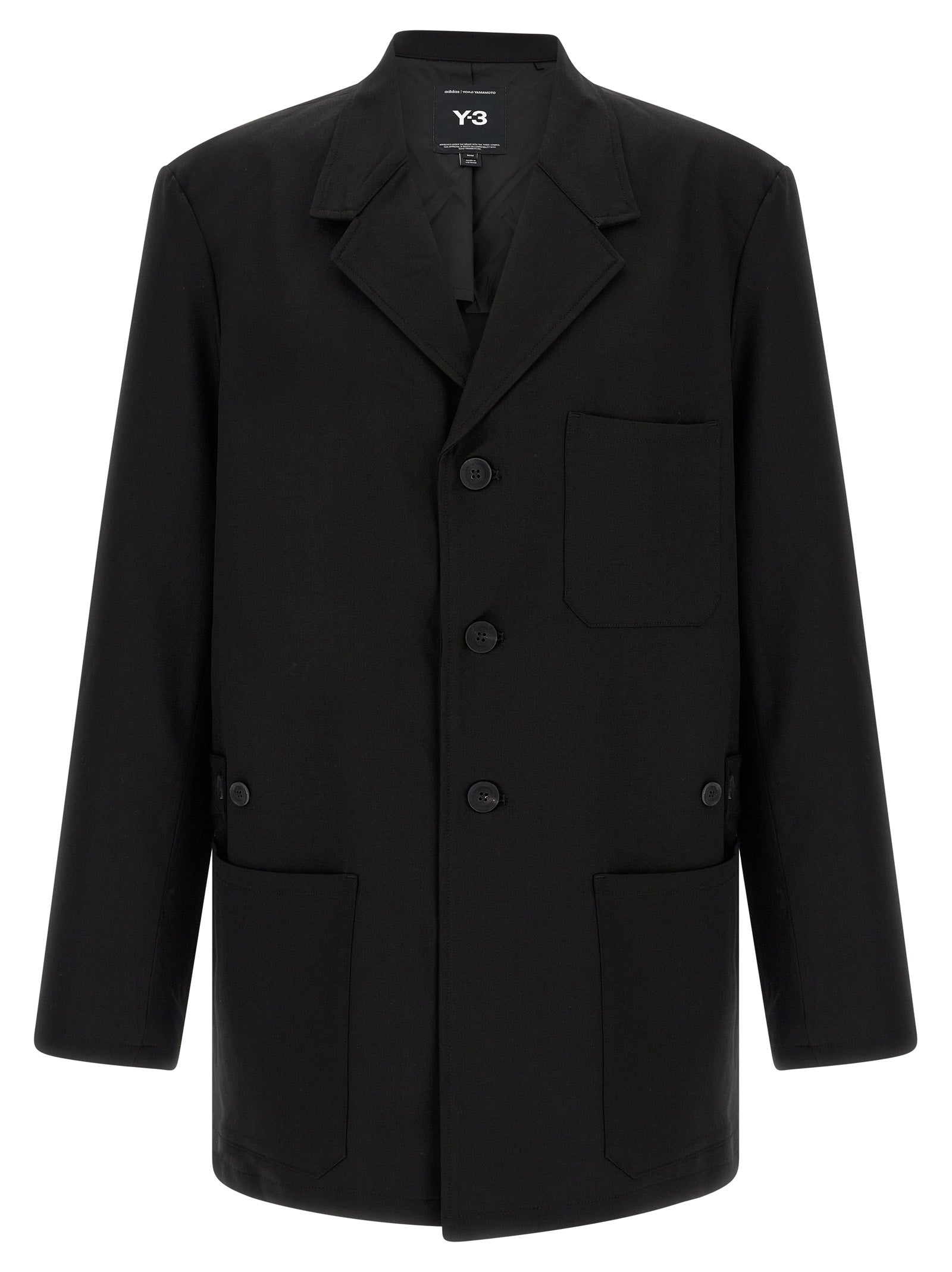 Black Wool Full-Length Jacket