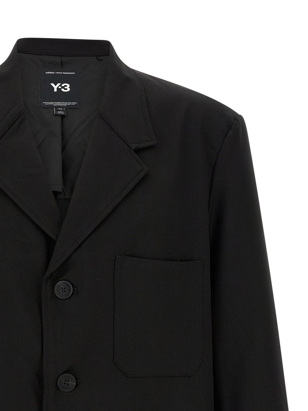 Black Wool Full-Length Jacket