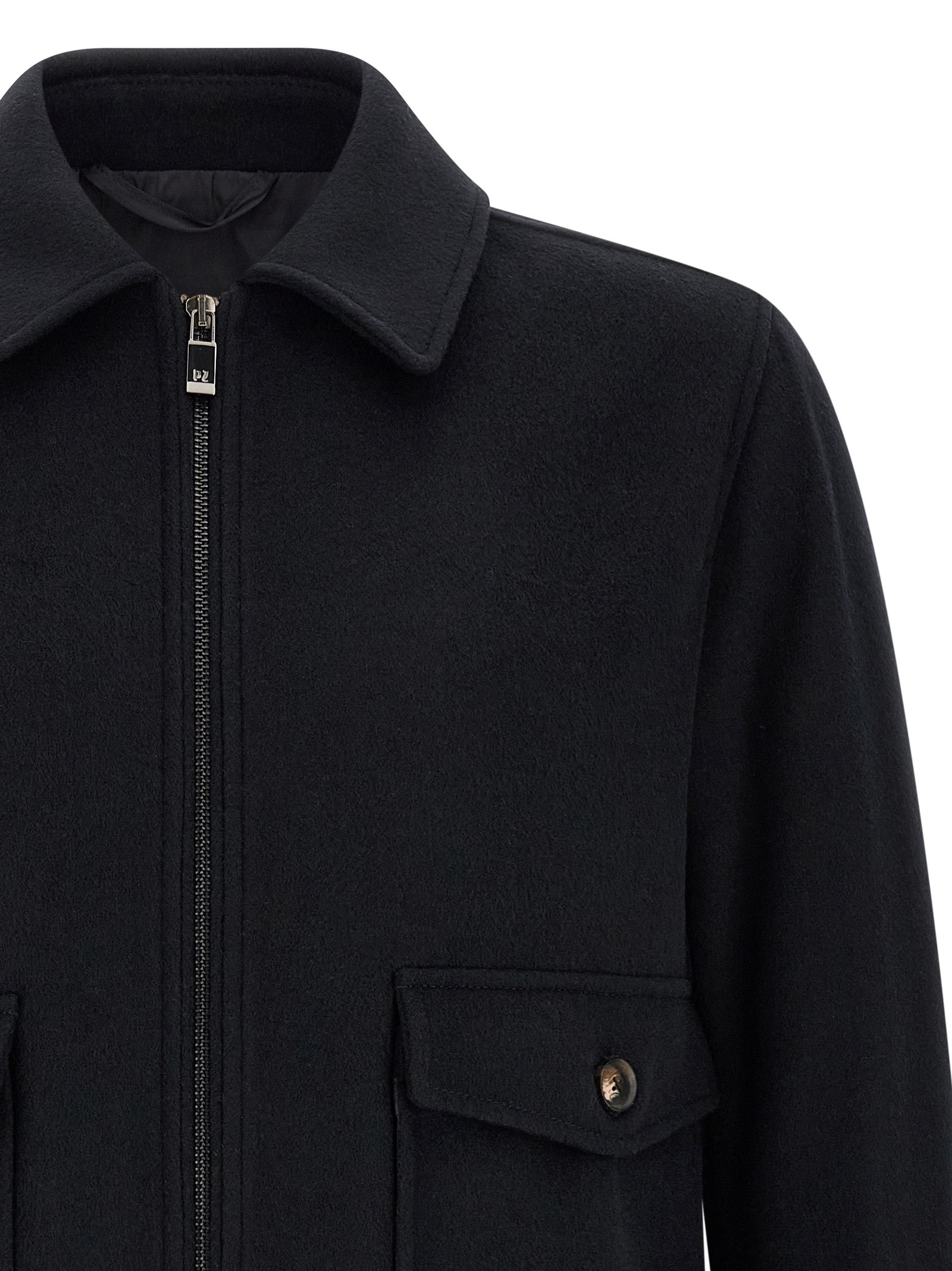 Black Wool Bomber
