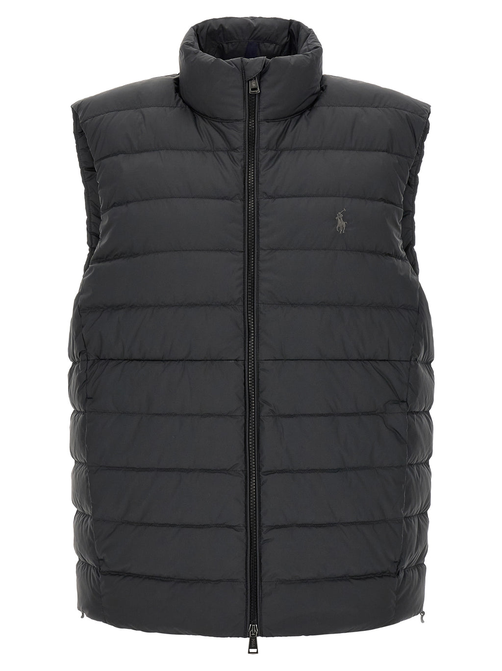 Black Polyester Sleeveless Jacket