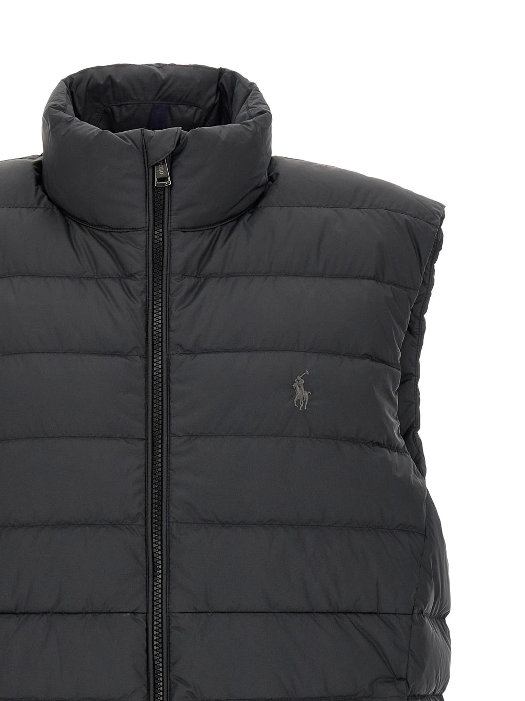 Black Polyester Sleeveless Jacket
