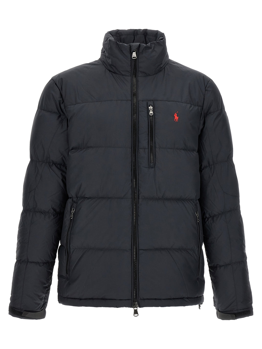 Black Polyester Full-Length Jacket