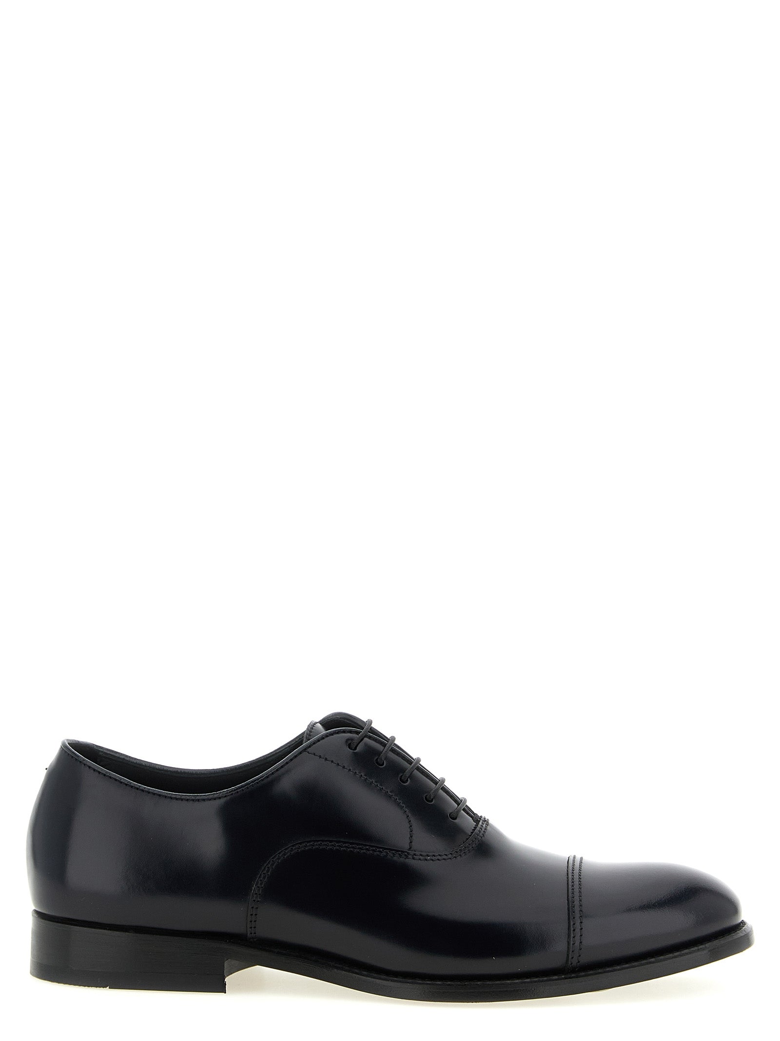 Black Lamb Leather Oxfords And Derbies