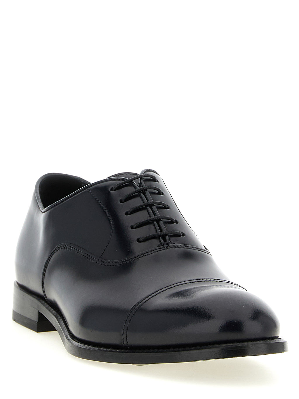 Black Lamb Leather Oxfords And Derbies