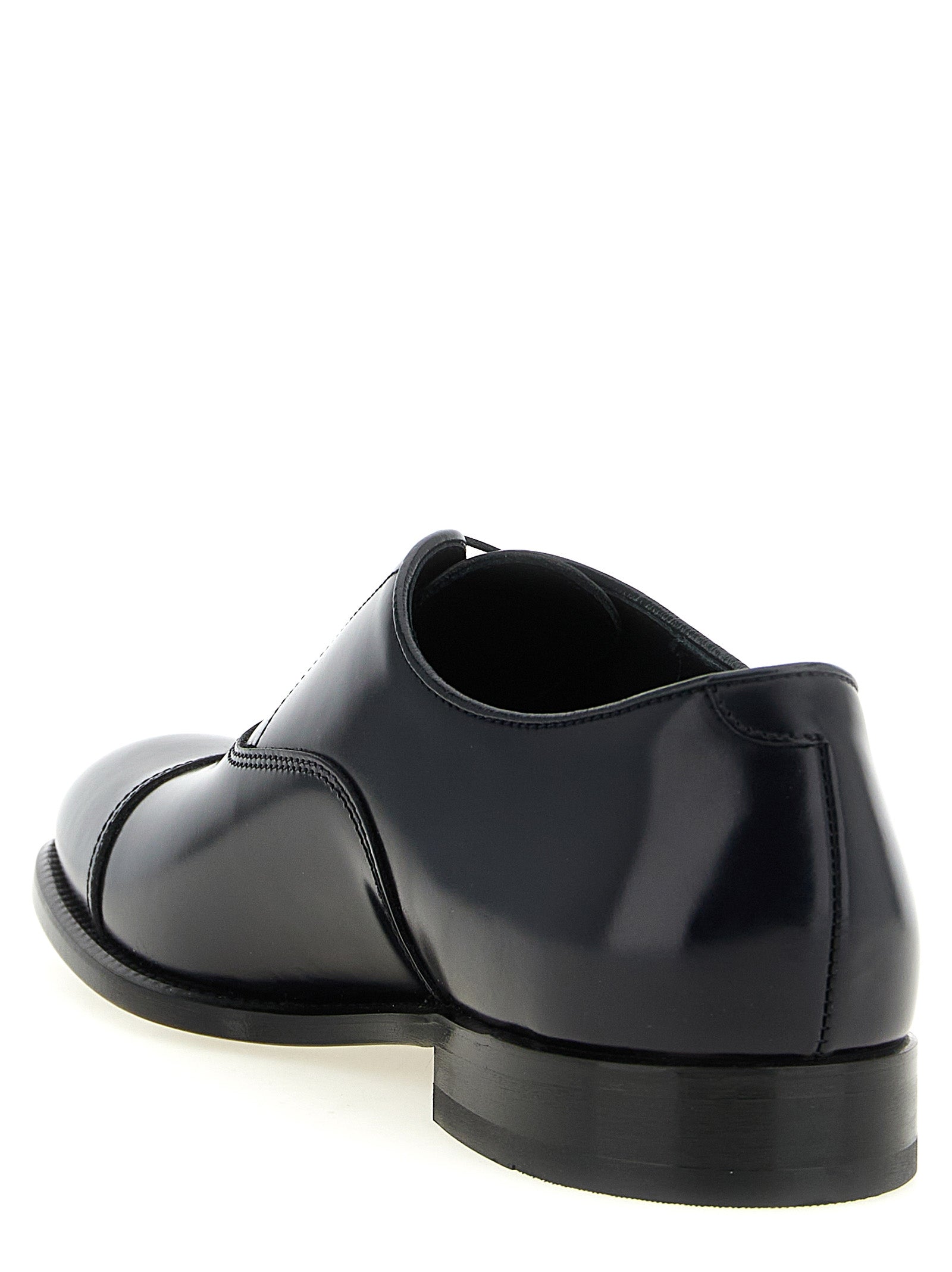 Black Lamb Leather Oxfords And Derbies