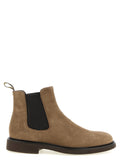 Beige Lamb Leather Ankle Boots