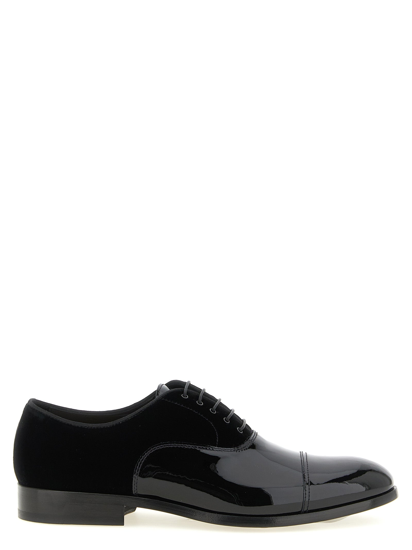 Black Lamb Leather Oxfords And Derbies