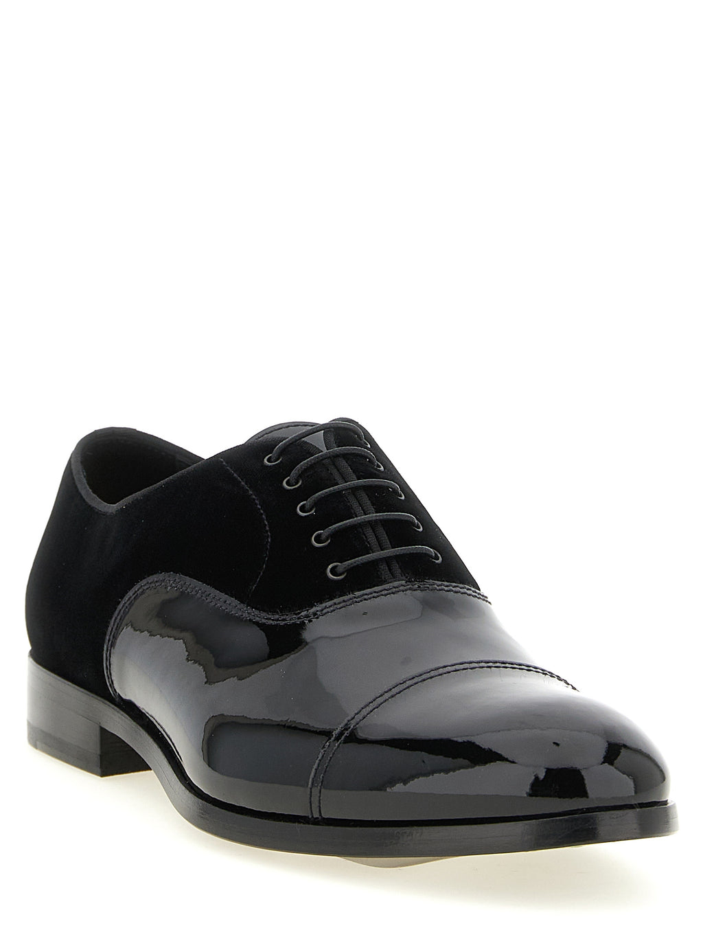 Black Lamb Leather Oxfords And Derbies