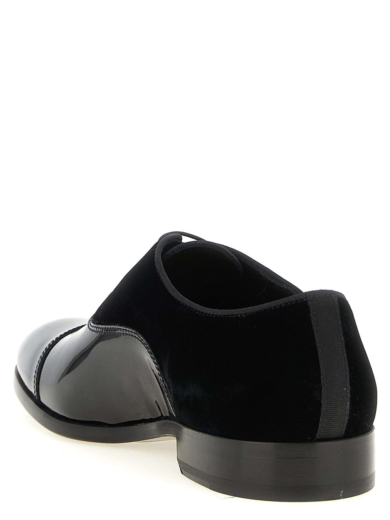 Black Lamb Leather Oxfords And Derbies
