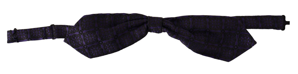 Blue Geometric Silk Adjustable Neck Papillon Tie