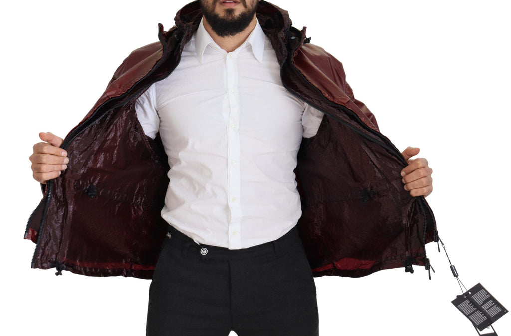 Bordeaux Cotton Hooded Full Zip Jacket