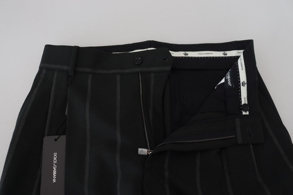 Black Striped Men Trousers Cotton Pants