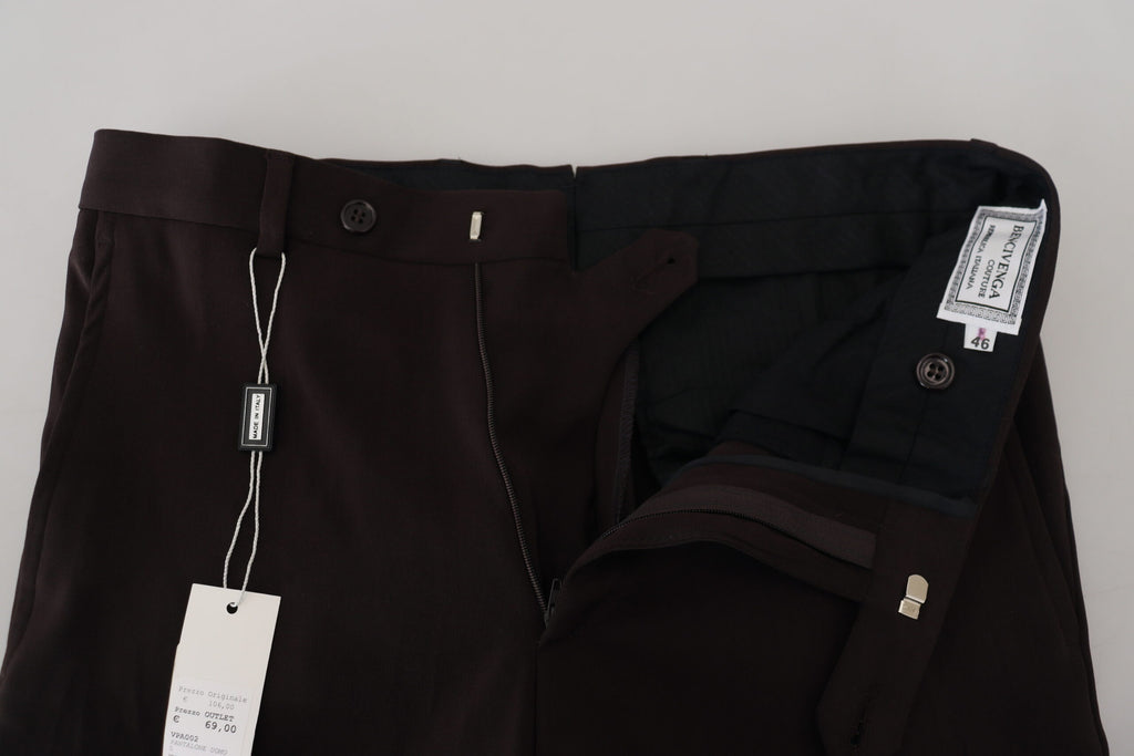 Brown Straight Fit Formal Men Pants