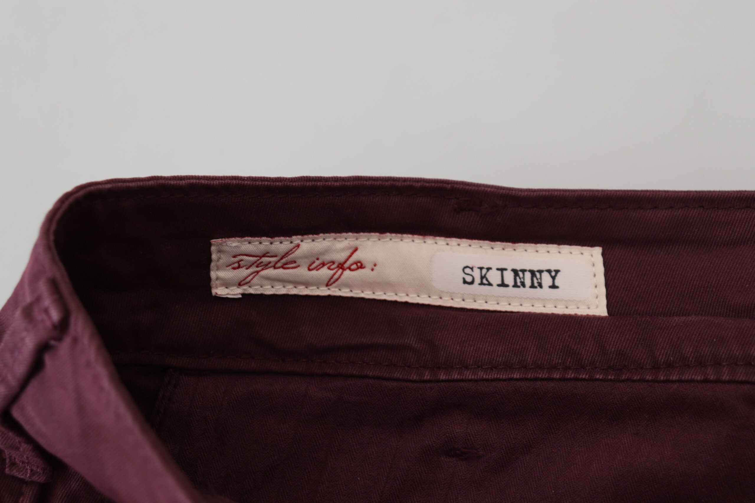 Maroon Cotton Stretch Skinny Casual Men Pants