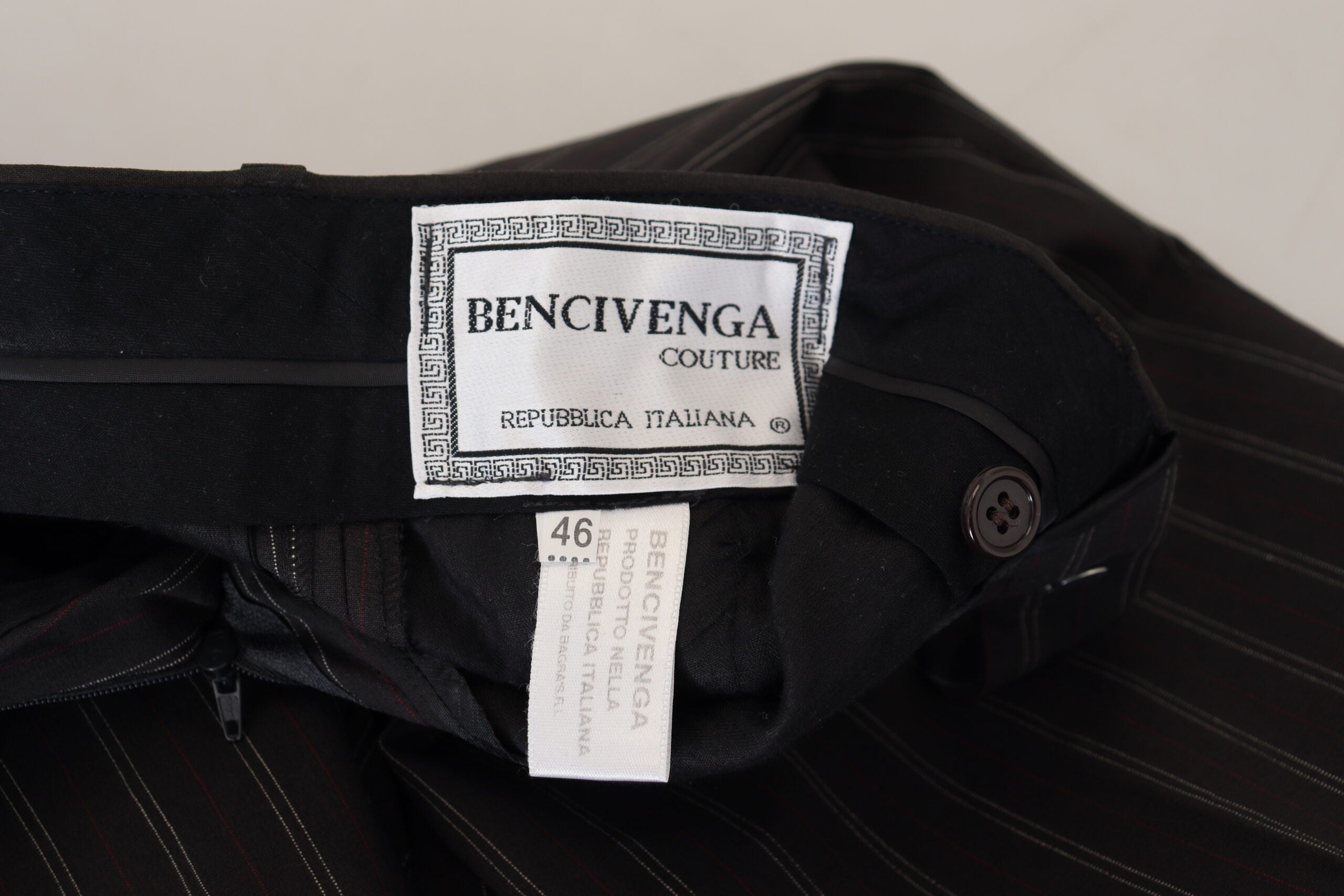 Black Stripes Viscose Dress Pants