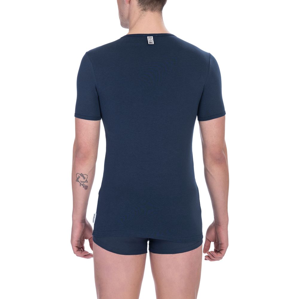 Blue Cotton Men's T-Shirt