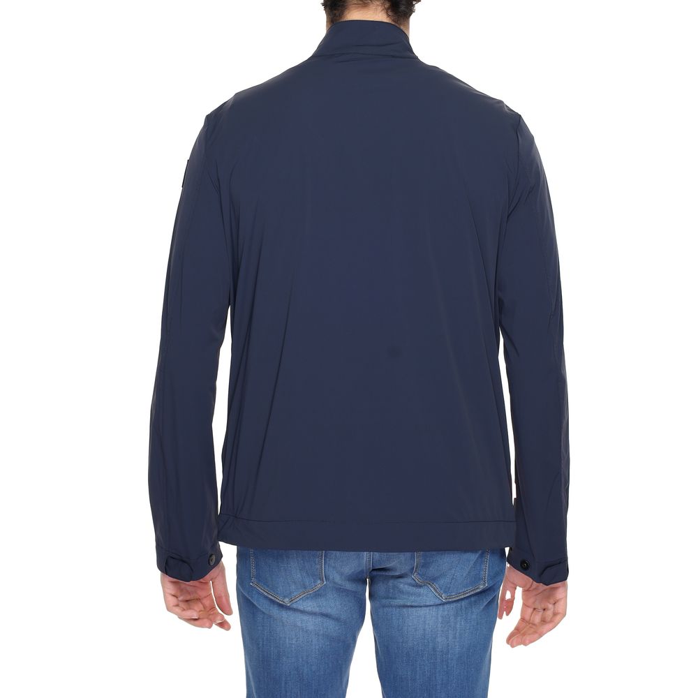 Blue Nylon Full-Length Jacket