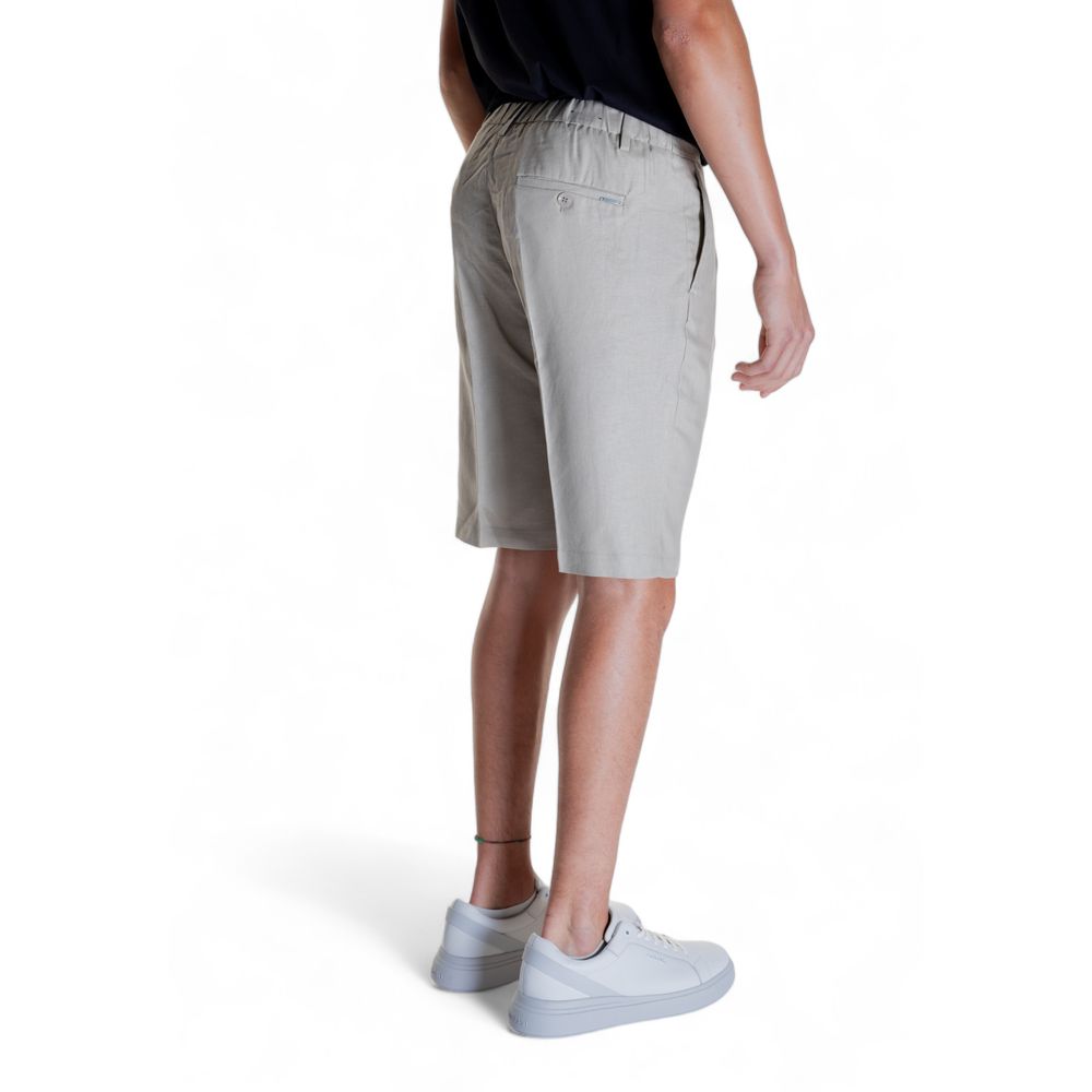 Beige Linen Bermuda Shorts