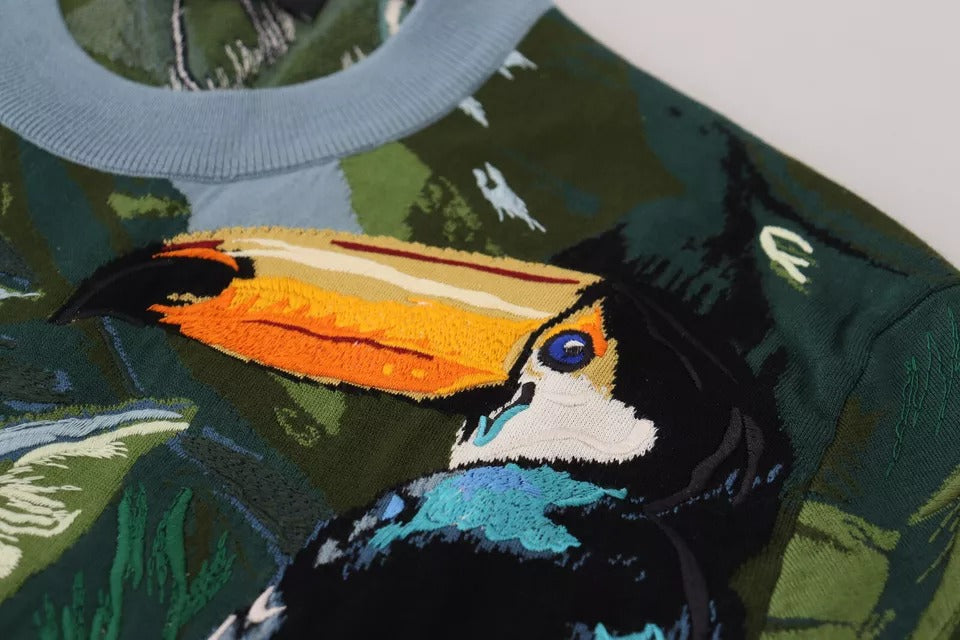 Jungle Wool Silk Pullover Logo Sweater