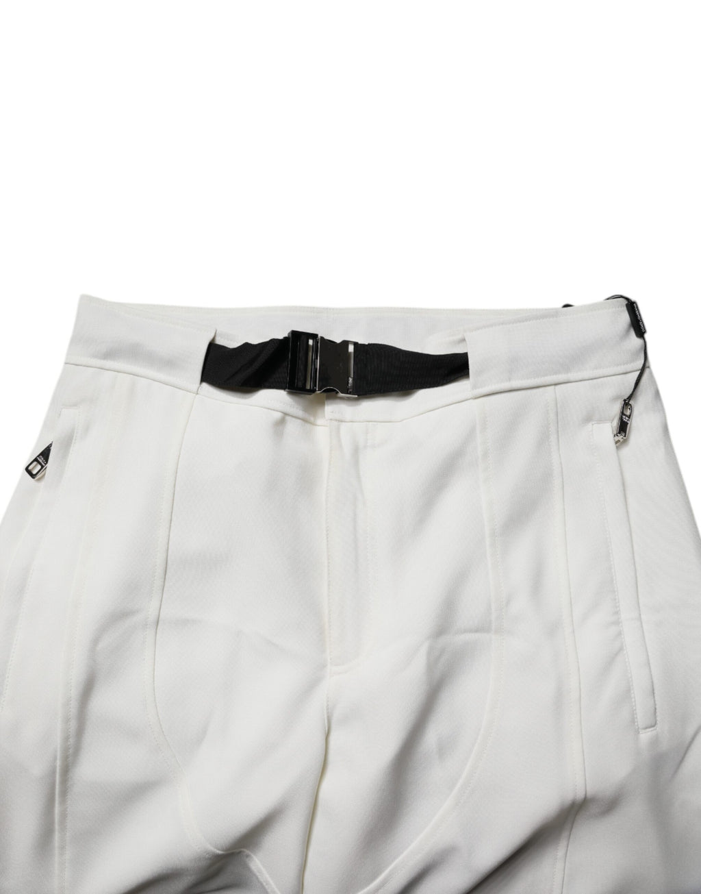 White Mid Waist Wide Leg Pants