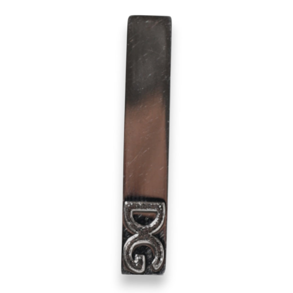 Silver Tone Brass Logo Branded Tie Clip Bar