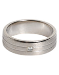 Silver Tone Brass Clear Crystal DG Logo Ring