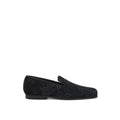 Blue Leather Slip-On Loafers