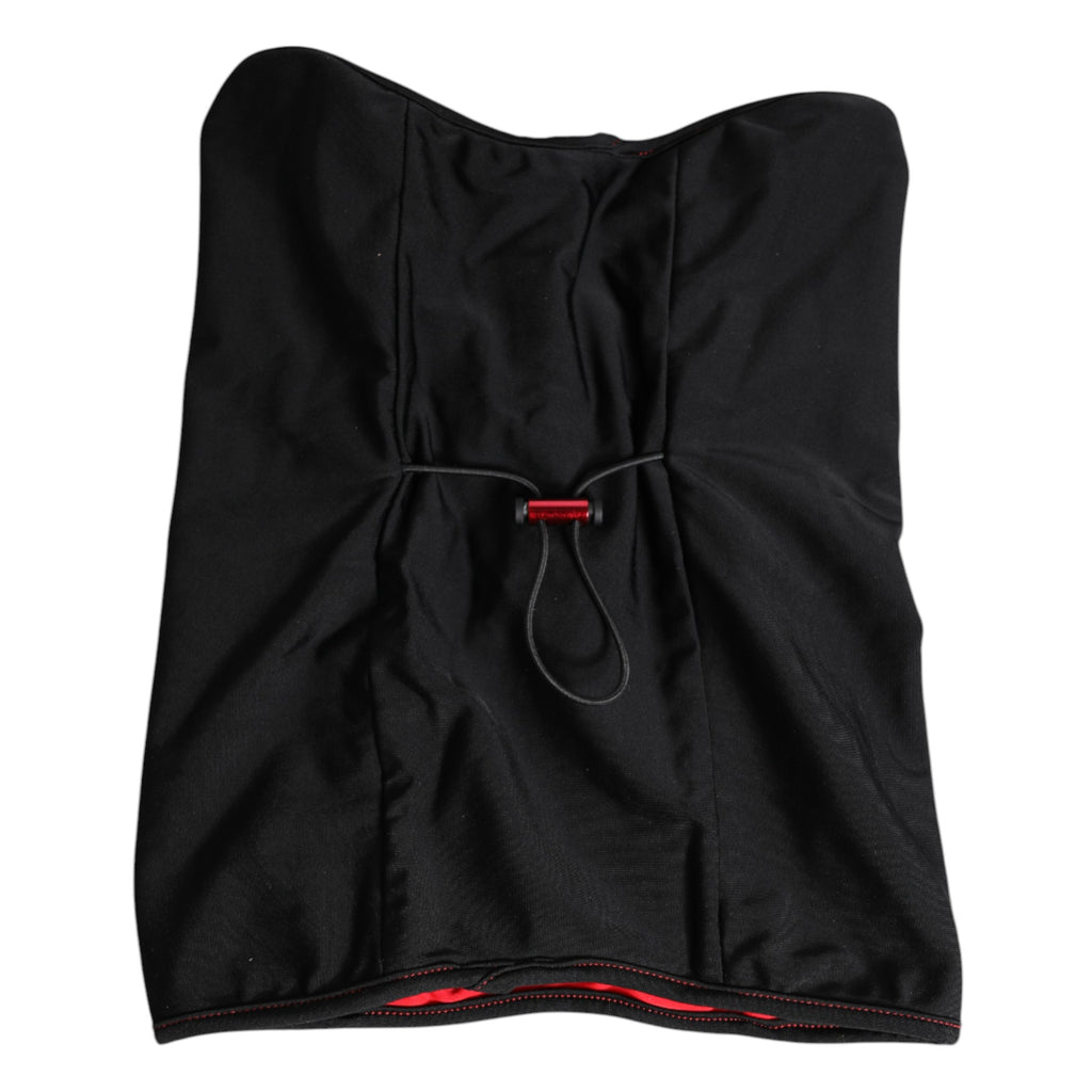 Black Nylon Knitted Neck Warmer Balaclava Scarf
