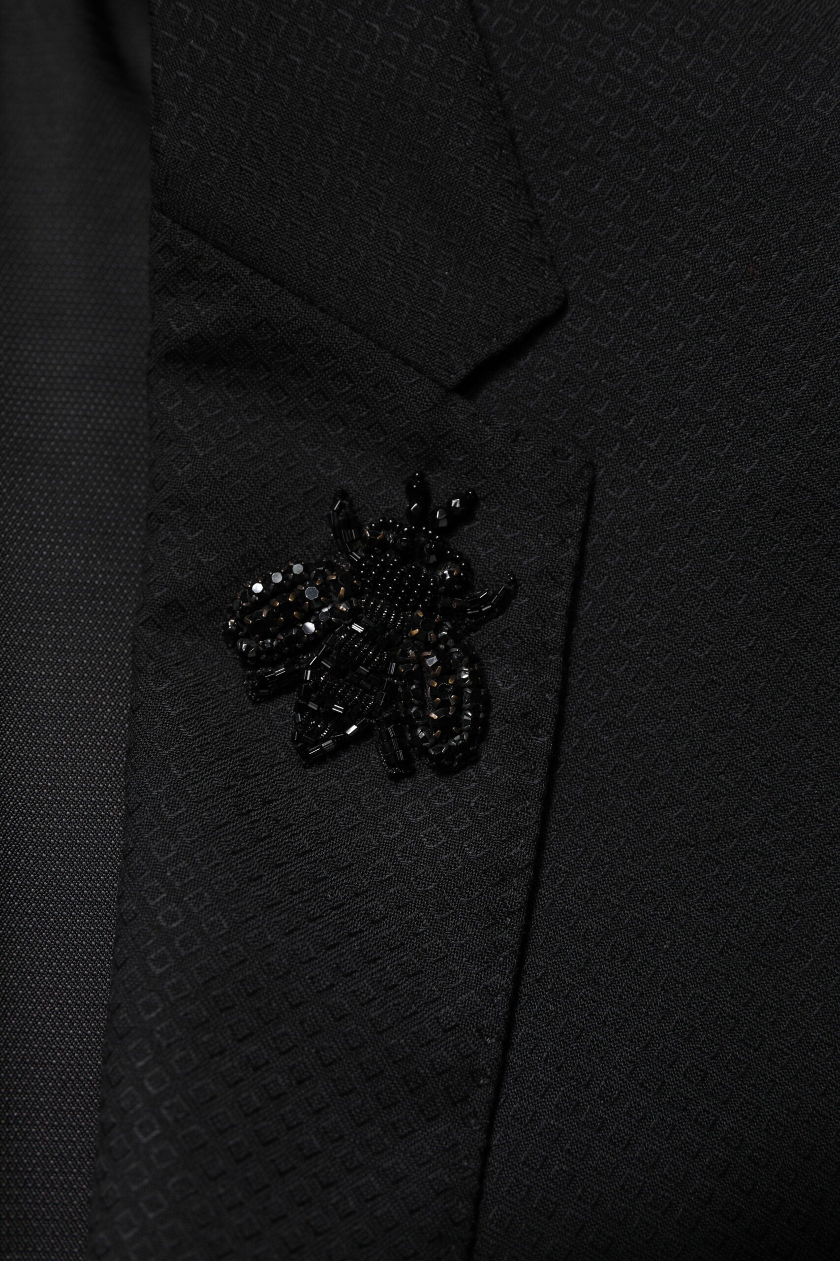 Black Wool Single Breasted 2 Piece Suit