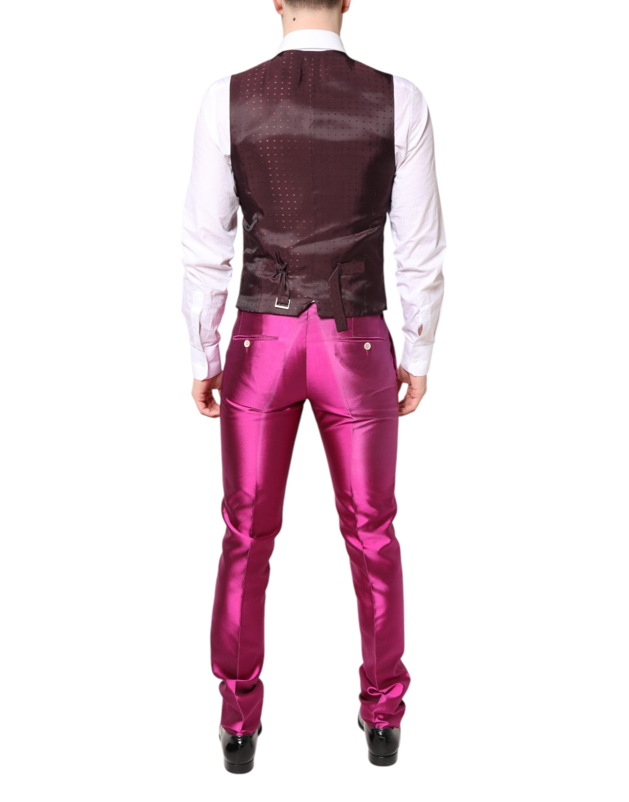 Pink SICILIA Double Breasted 3 Piece Suit