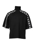 Black Cotton DG Print Turtleneck T-shirt