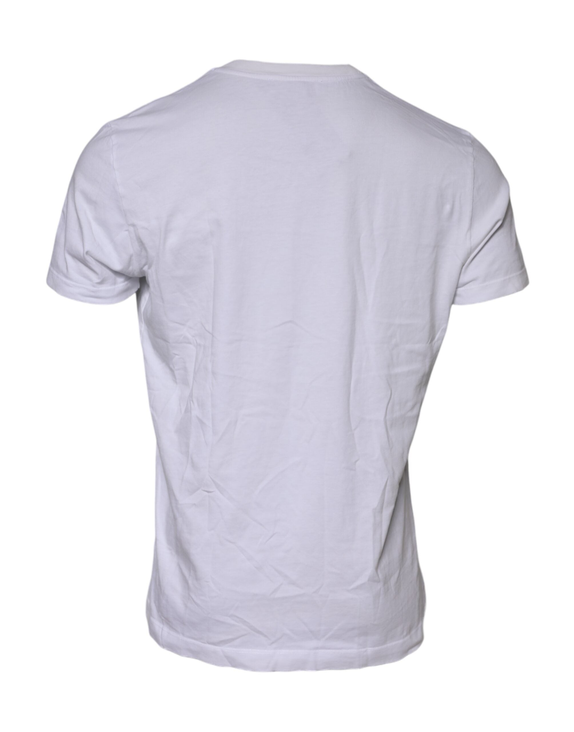 White Cotton Logo Patch Crew Neck T-shirt