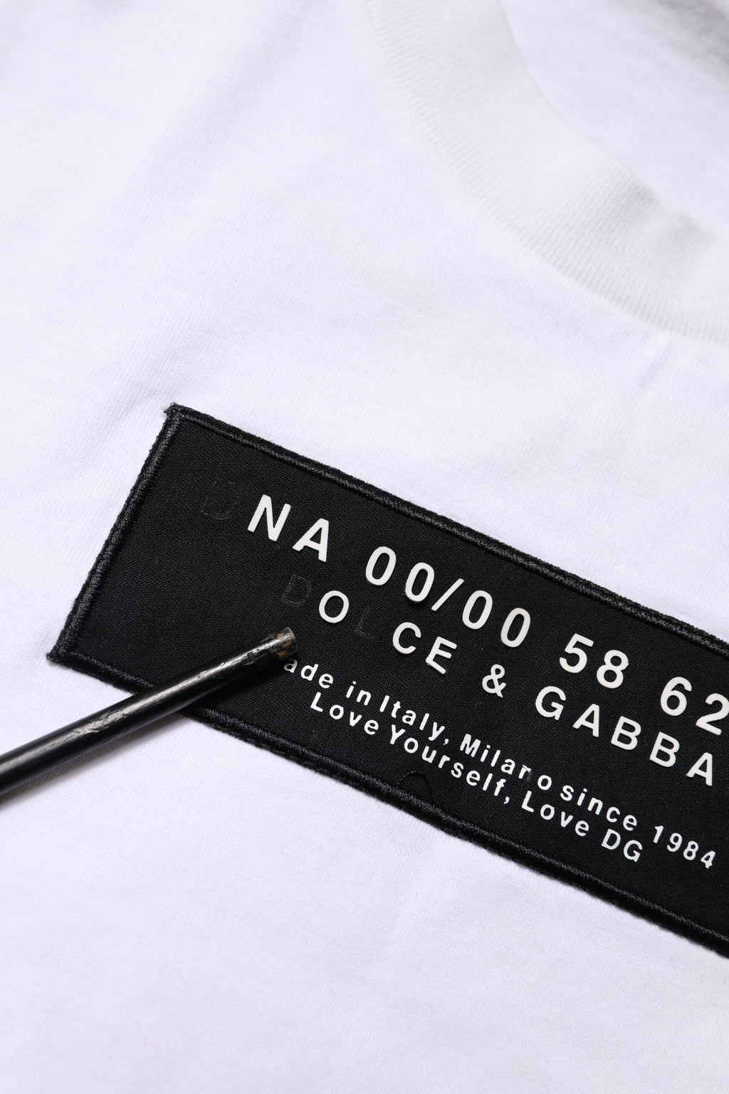 White Cotton Logo Patch Crew Neck T-shirt
