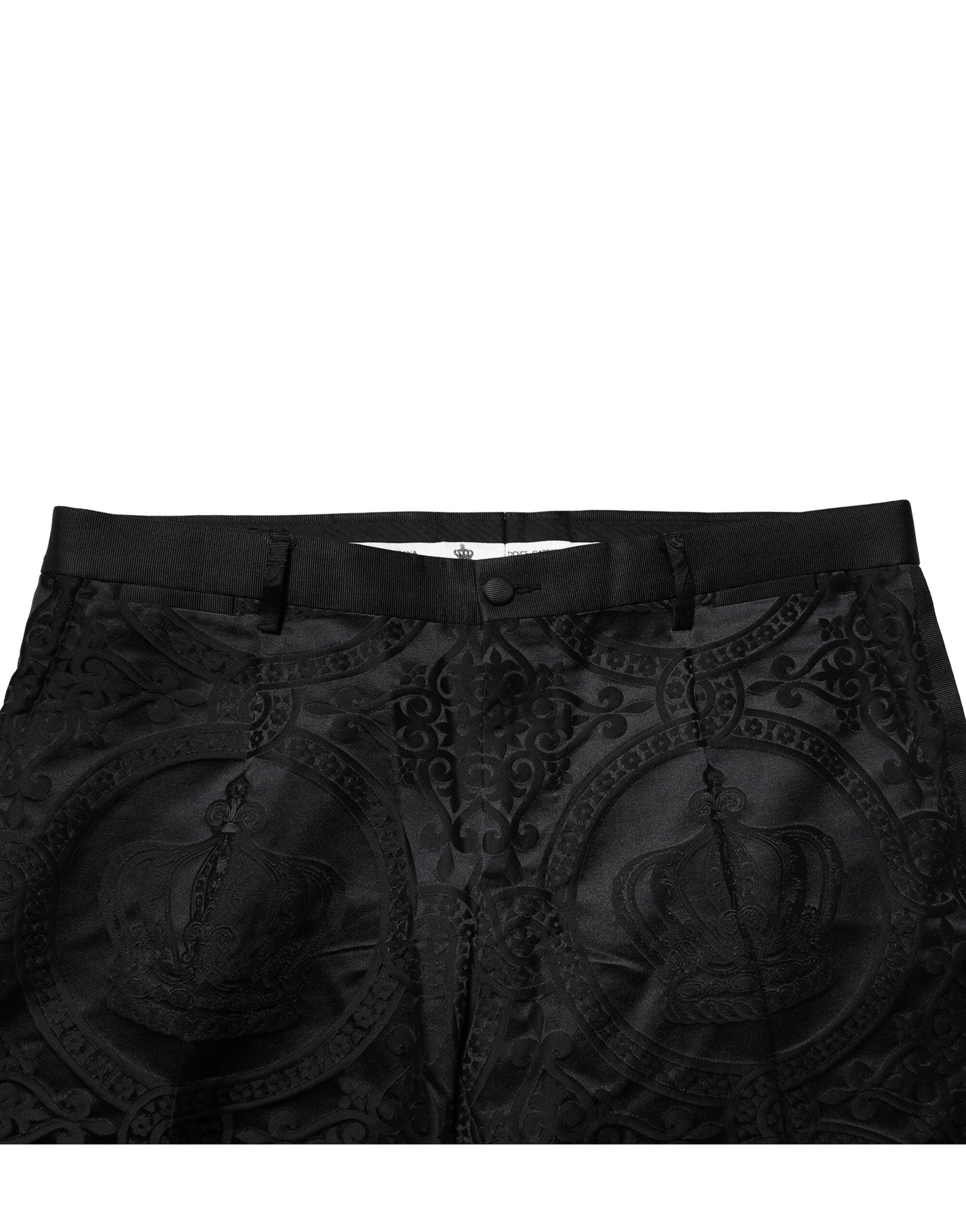 Black Cotton DG Crown Dress Pants