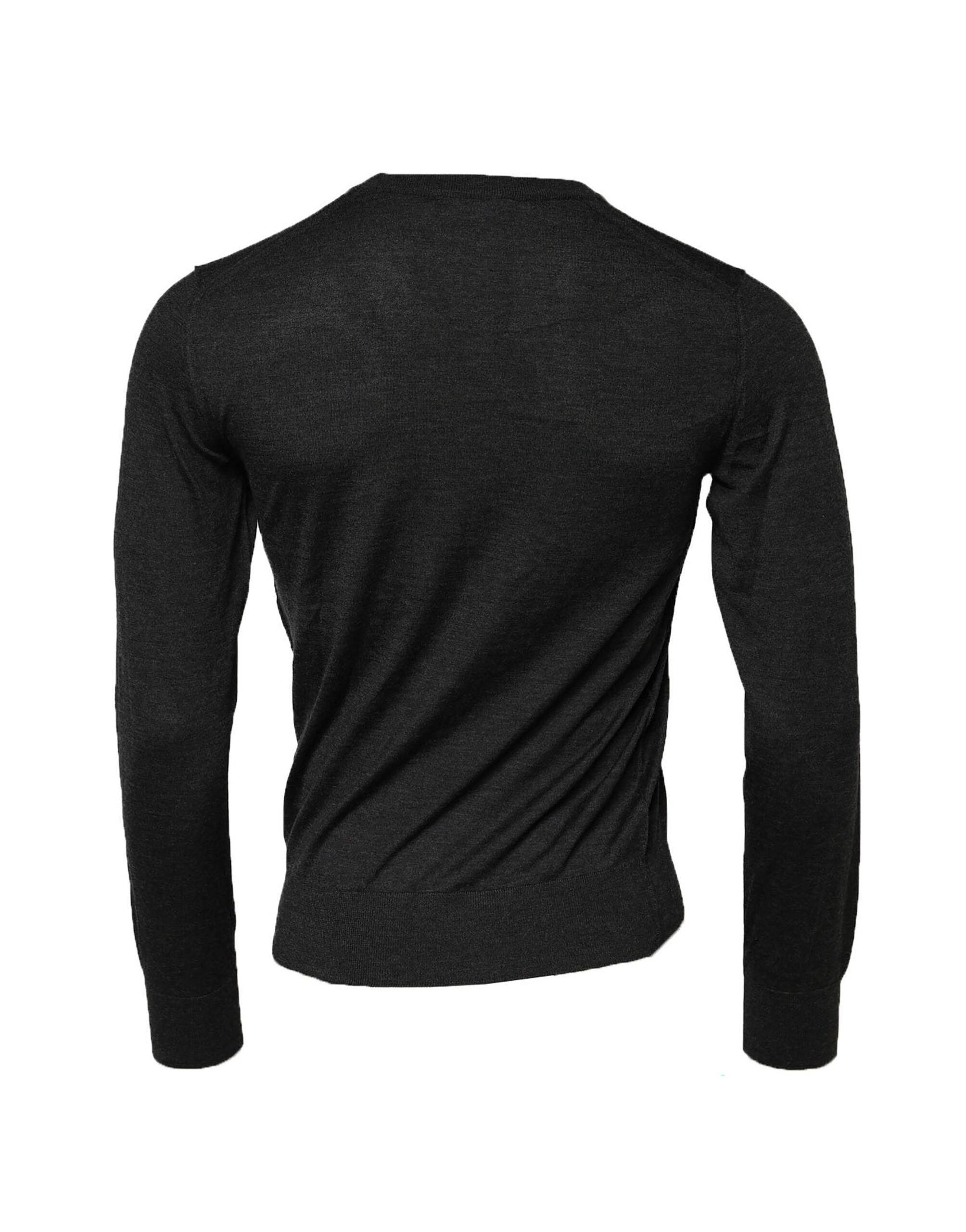 Gray Cashmere Crew Neck Sweatshirt Sweater
