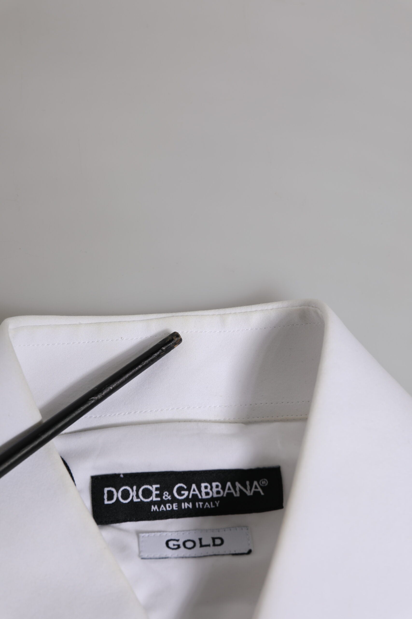 White Cotton GOLD Long Sleeves Formal Shirt