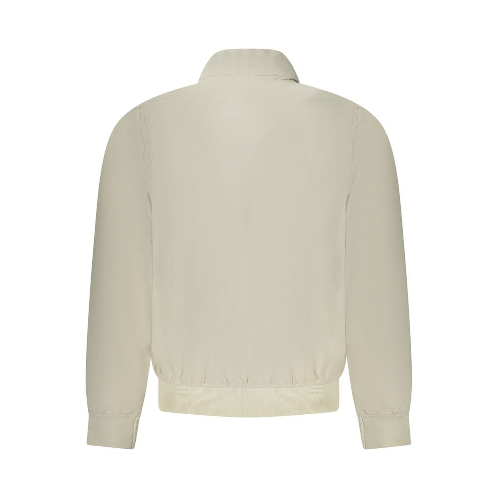 Beige Nylon Jackets & Coat