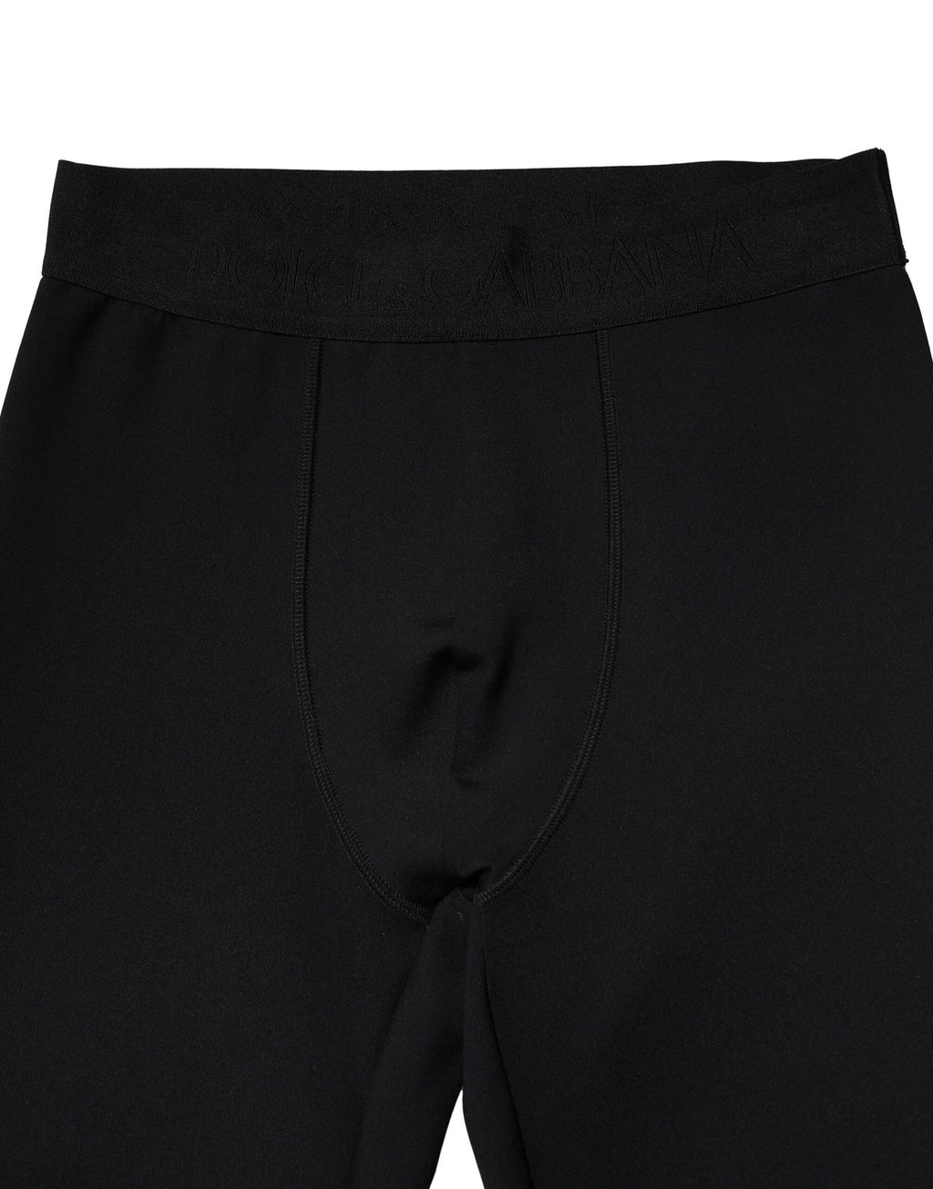 Black Nylon Elastic Logo Men Leggings Pants