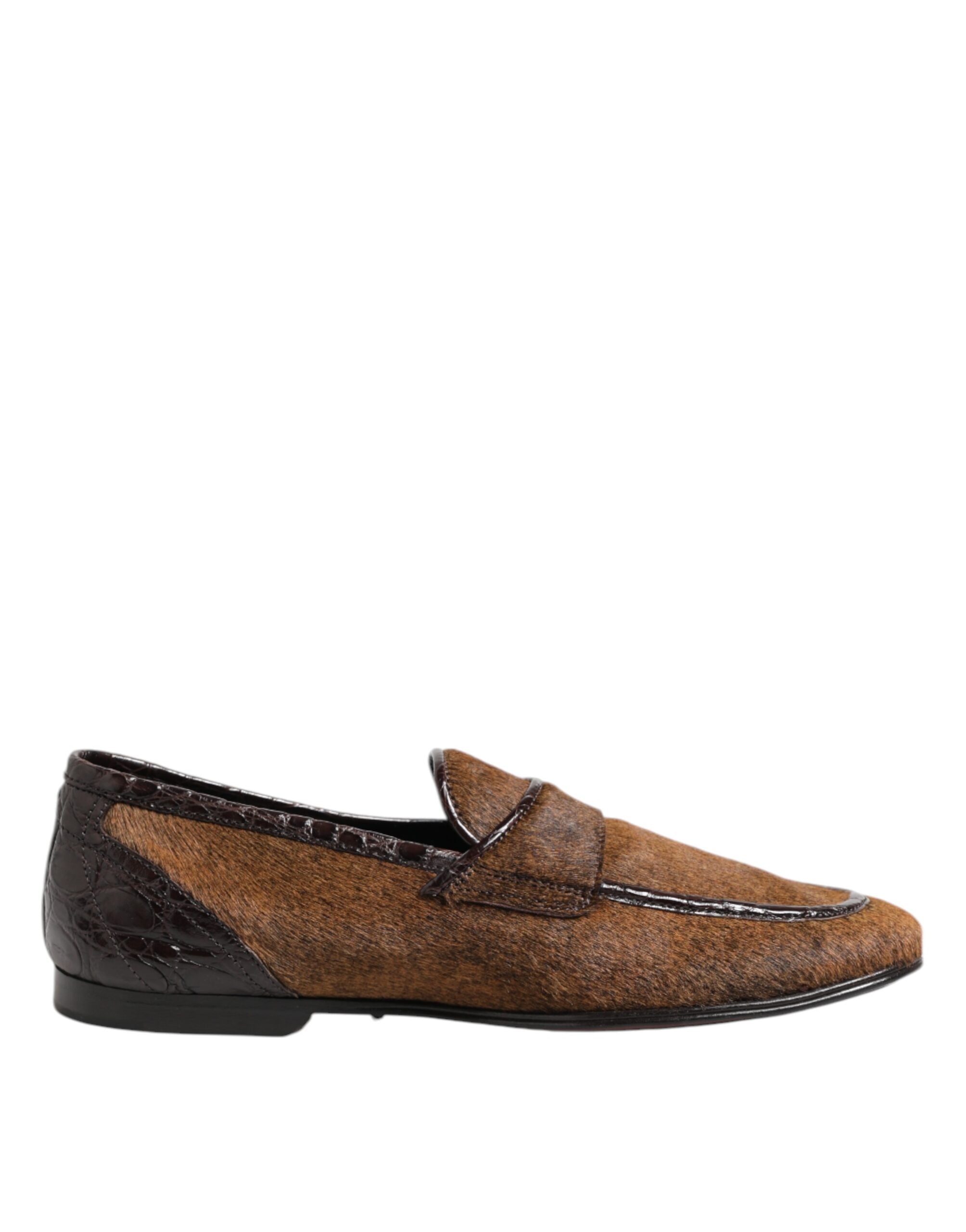 Brown Loafers Leather Slip On Men Dress Shoes