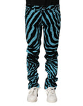 Blue Black Stripes Skinny Denim Jeans