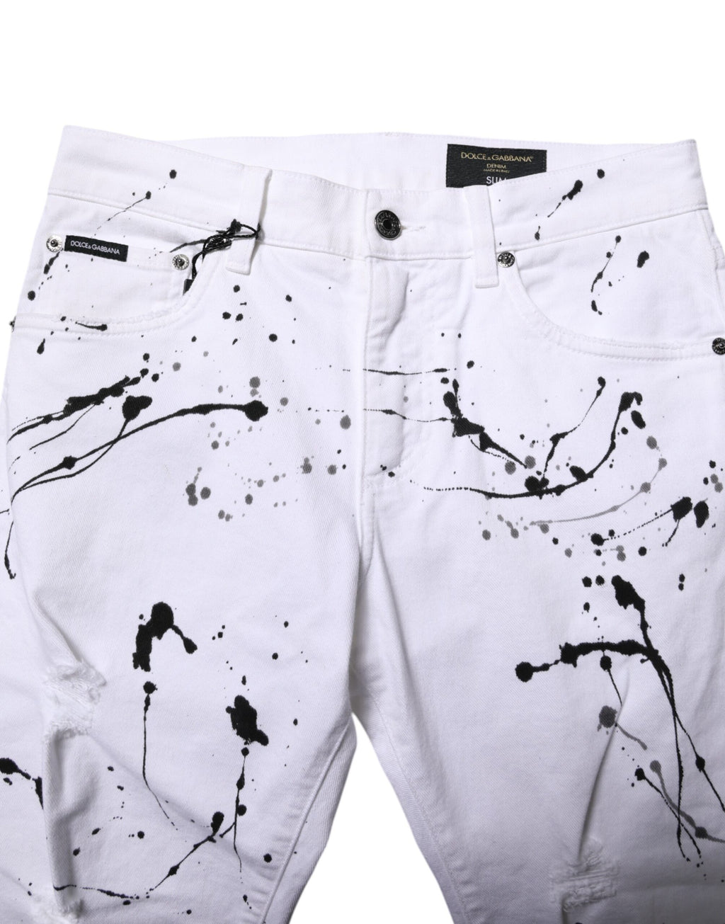 White ColorSplash Skinny Denim Jeans