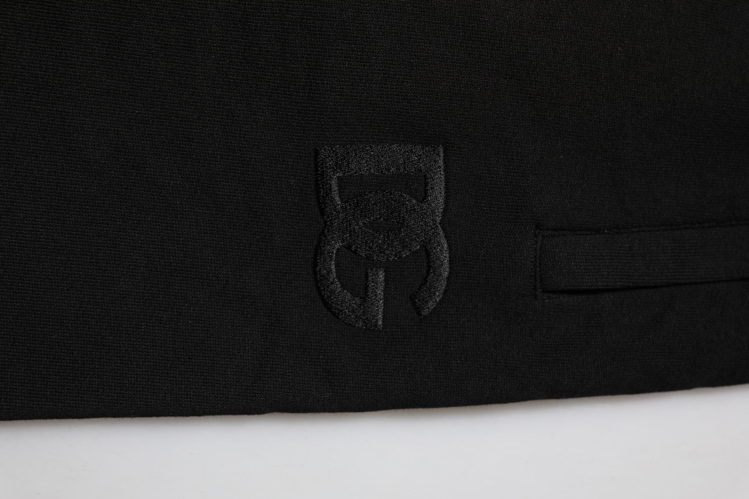 Black Cotton Logo Tape Men Jogger Pants