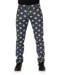 Dark Gray Logo Cotton Skinny Slim Denim Jeans